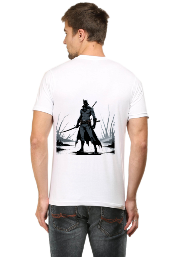 Samurai Warrior Knight T-Shirt – Bold Ink Art Design (White) - Image 2