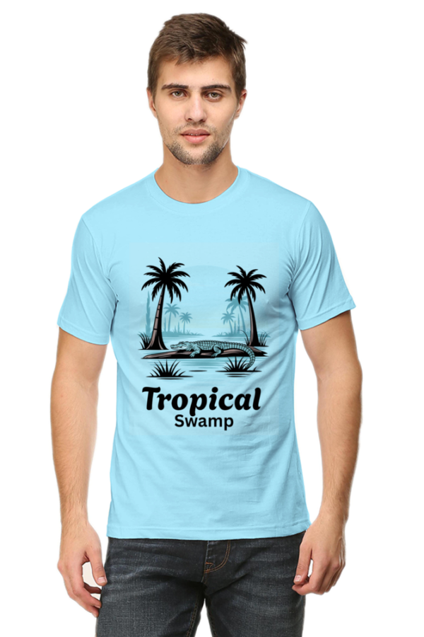 Bold 2025 Tropical Swamp Crocodile Graphic Tee – Pink Nature Edition - Image 2