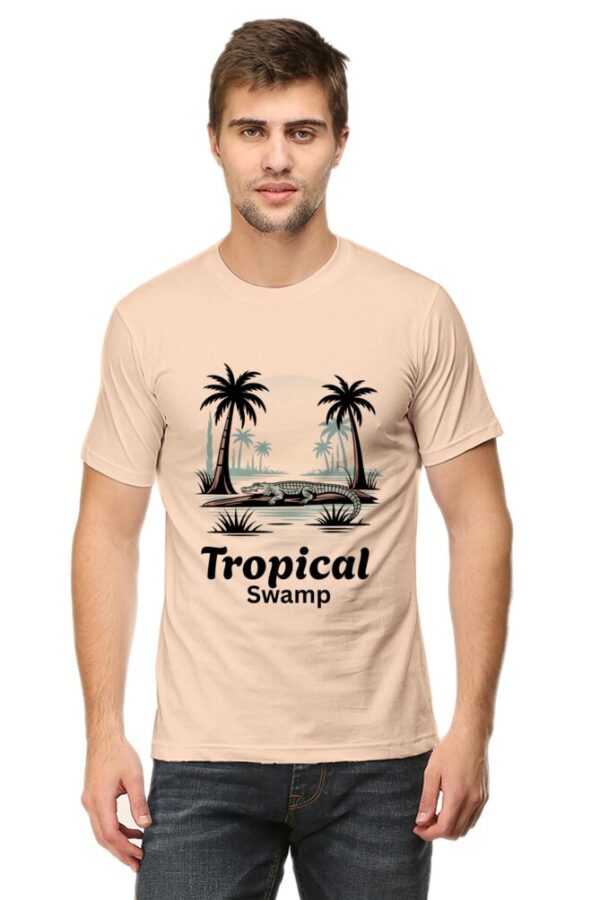 Bold 2025 Tropical Swamp Crocodile Graphic Tee – Pink Nature Edition - Image 4
