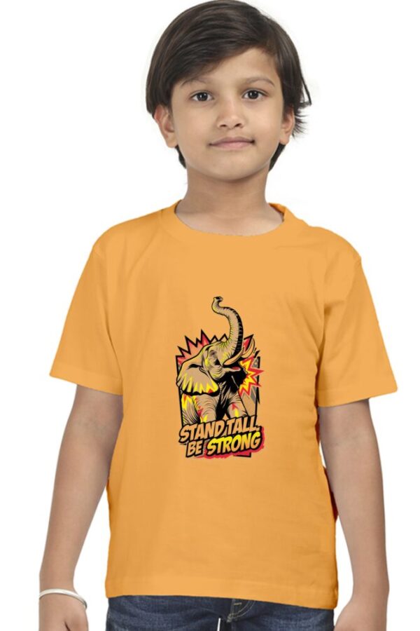 Stand Tall Be Strong Kids T-Shirt – Bold Elephant Pop Art Tee 2025 - Image 2