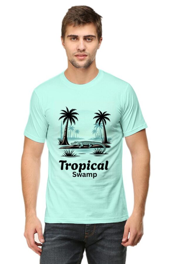 Bold 2025 Tropical Swamp Crocodile Graphic Tee – Pink Nature Edition - Image 3