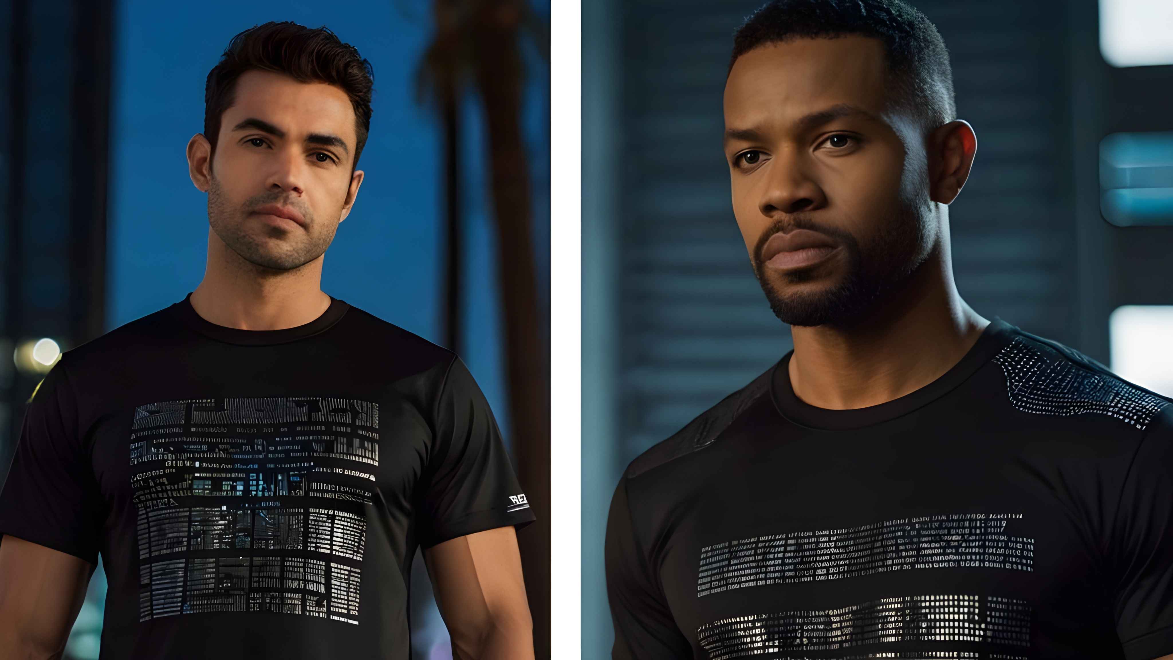  Urban athlete wearing breathable sports T-shirt with city skyline – AhmedDigitalStore