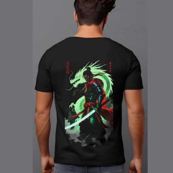 Power Samurai Dragon Back Print Tee 2025 – AhmedDigitalStore