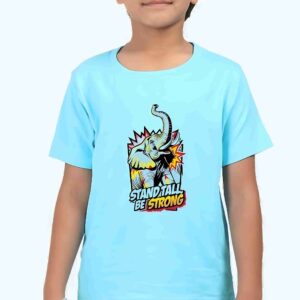 Stand Tall Be Strong Kids T-Shirt – Bold Elephant Pop Art Tee by AhmedDigitalStore 2025