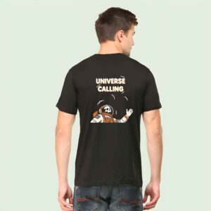 "Universe Calling T-Shirt 2025 - Black Astronaut Graphic Tee for Men - AhmedDigitalStore"