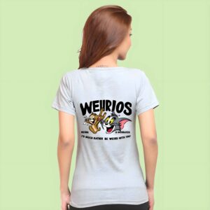 Weirdos T-Shirt 2025 – Funny Cartoon Back Print Tee for Women | AhmedDigitalStore