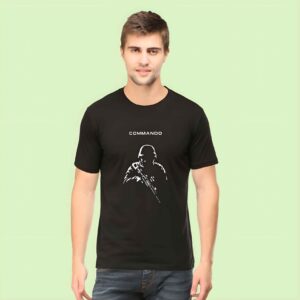 Commando T-Shirt for Men – Tactical Warrior 2025 Edition Black Tee