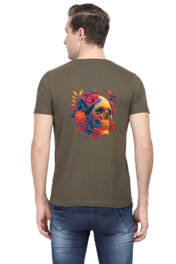 Floral Skull T-Shirt – Bold 2025 Gothic Rose Skull Graphic Tee - Image 2