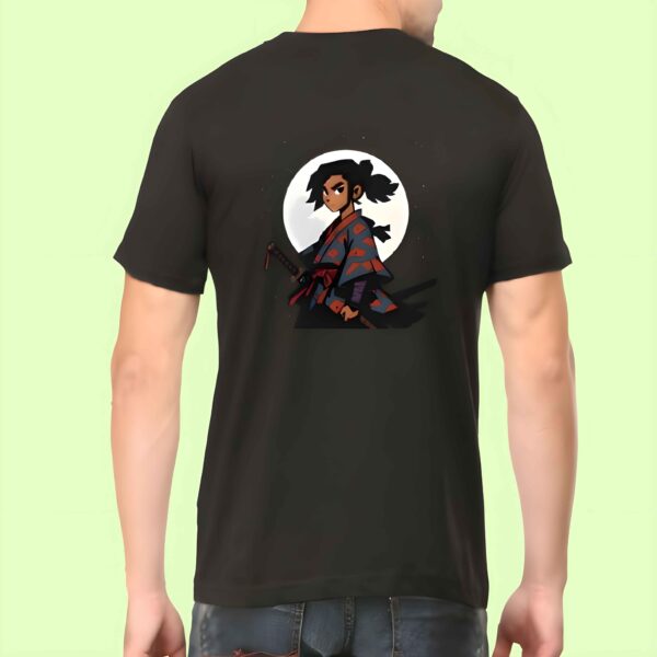 Anime Samurai T-Shirt featuring a bold warrior graphic in Japanese kimono with sword – 2025 epic anime design