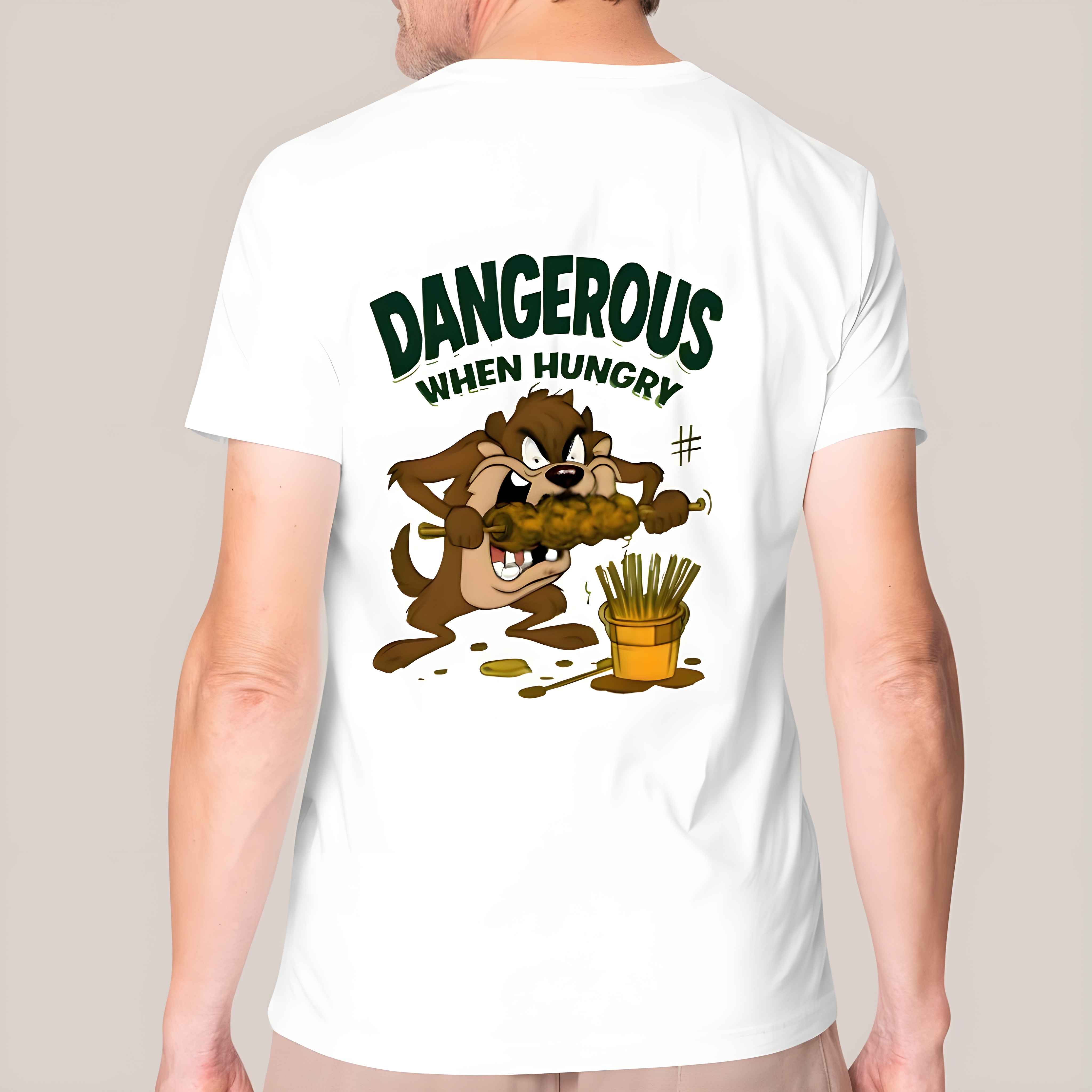 Hungry Cartoon T-Shirt 2025 – Dangerous When Hungry Character Design | AhmedDigitalStore